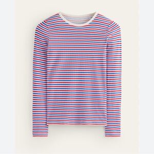 Mini Boden NWT Sz 5-6Y Striped Kids Shirt - Red, Pink, Blue, White, long sleeve
